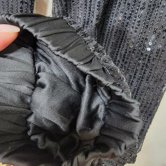 GiGio Black Sequin Joggers M Pants Sparkle Discocore Glam Lined Medium - Picture 10 of 13